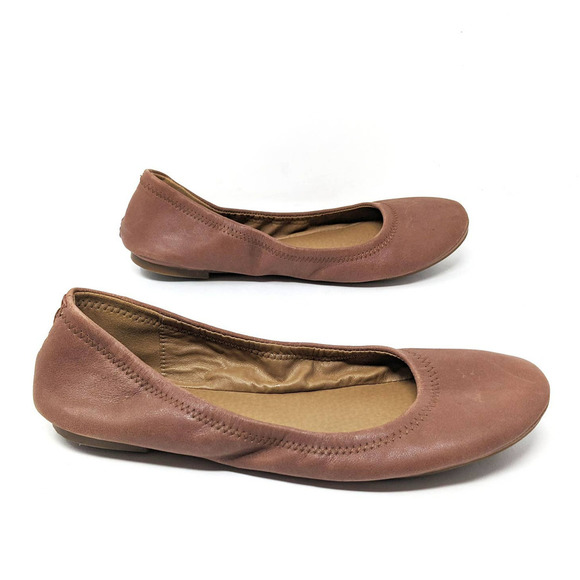 Lucky Brand Shoes Womens 8.5 Erin Ballet Flats Round Toe Leather Bourbon - Picture 4 of 7